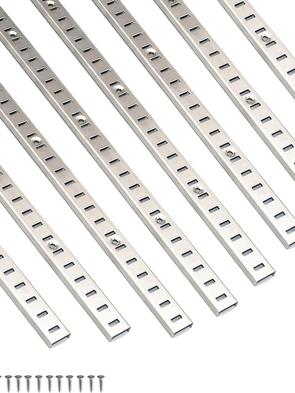 Adjustable Shelf Brackets 40" – 8-Pack – Silver – Wall Shelf Standards & Support